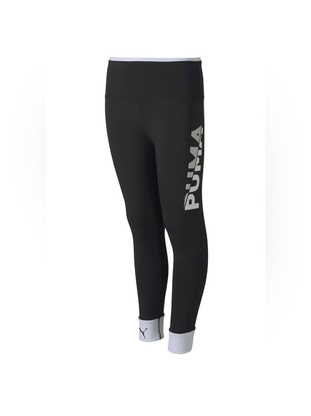 Puma Black Text Print Logo Leggings Small